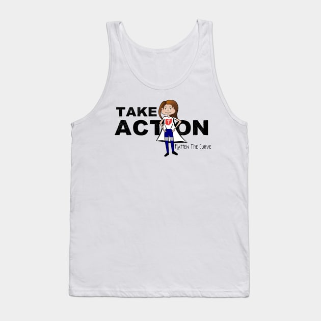 Take Action Dr. Acton Superhero Flatten the Curve Gift Tank Top by gillys